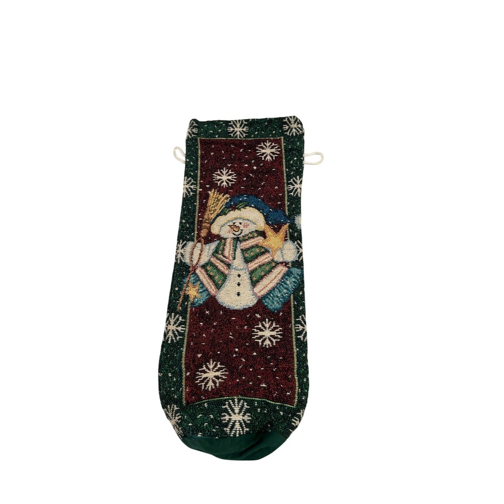 Unbranded Woven Wine Bag OS Multi Snowman Tapestry Holiday Decor Unisex